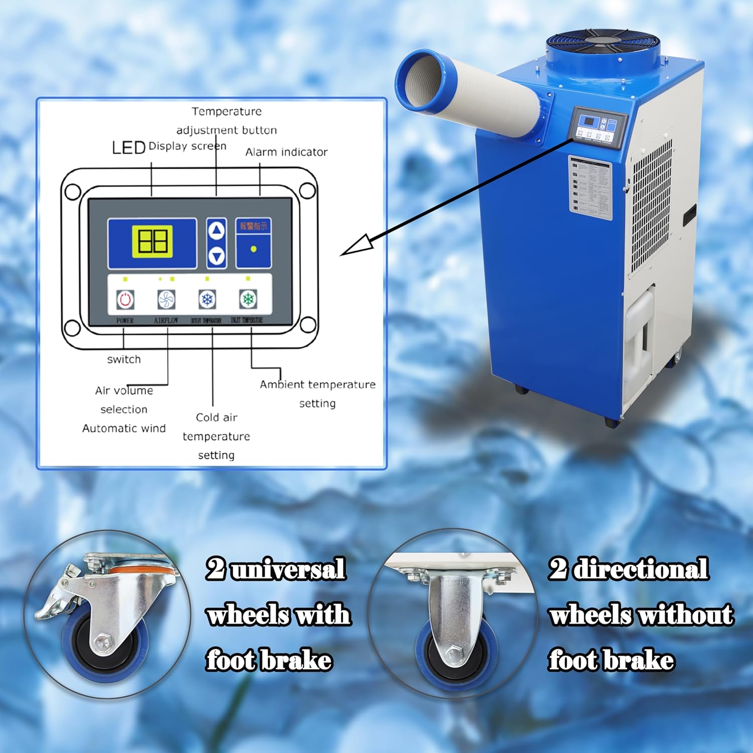 Industrial Air Conditioner Spot Cooler Air-conditioning Equipment for Supermarket Factories Single Tube 220V 1400W