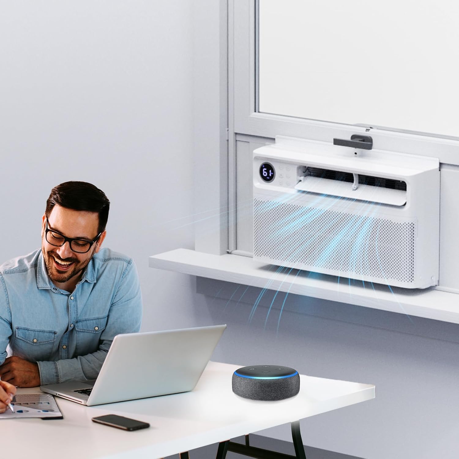 ROVSUN 12000 BTU Window Air Conditioner with Inverter Compressor, AC Unit for Window with Remote Control, Timer Function & Pre-Installed Side Panels for Easy Operation & Installation, 115V/60Hz