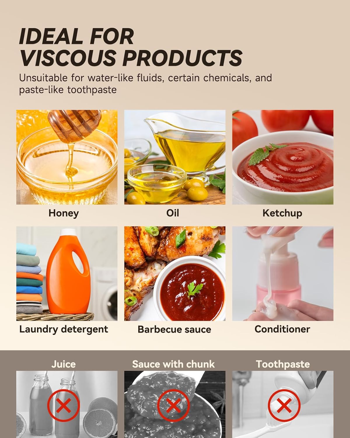 Viscous Liquid Filling Machine 2-IN-1 Honey Filling Machine, Automatic Weight Bottle Filling Machine for Oil, Laundry Detergent, Gel, Honey, Sauce