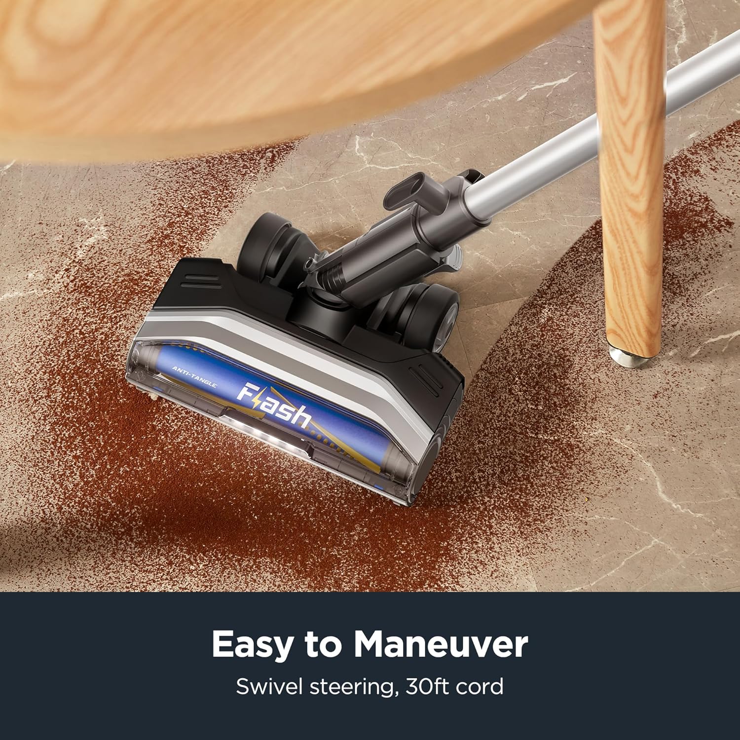 Eureka Corded Stick Vacuum Cleaner for Home Pet Hair, Lightweight Vacuum Cleaner with Powerful Suction for Carpet Tile and Hard Floor, Blue, NES520BL 2-in-1 Flash Handheld Vac