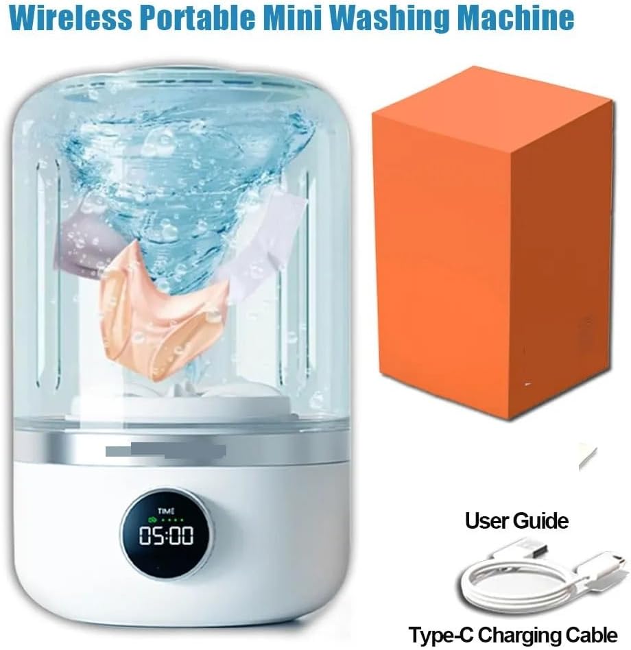 Portable Washing Machine, Portable Cordless Washing Machine Rechargeable, Mini Washer for/Underwear/Socks/Clothes Home Travel Laundry Bucket,for Apartments, Homes, and Dorms