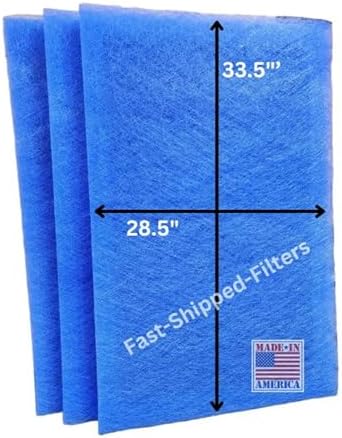 Fast-Shipped-Filters 3 Pack compatible with Dynamic electronic air cleaner 30x36 replacement polarized filter pads refill Blue