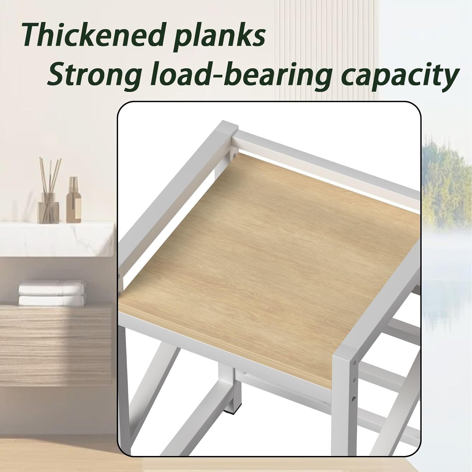 Tumble Dryer Stand with Adjustable Height, Washer and Dryer Shelves with Storage Space, Metal Over The Washer Storage Shelf, Load Capacity 300kg, for Laundry Room