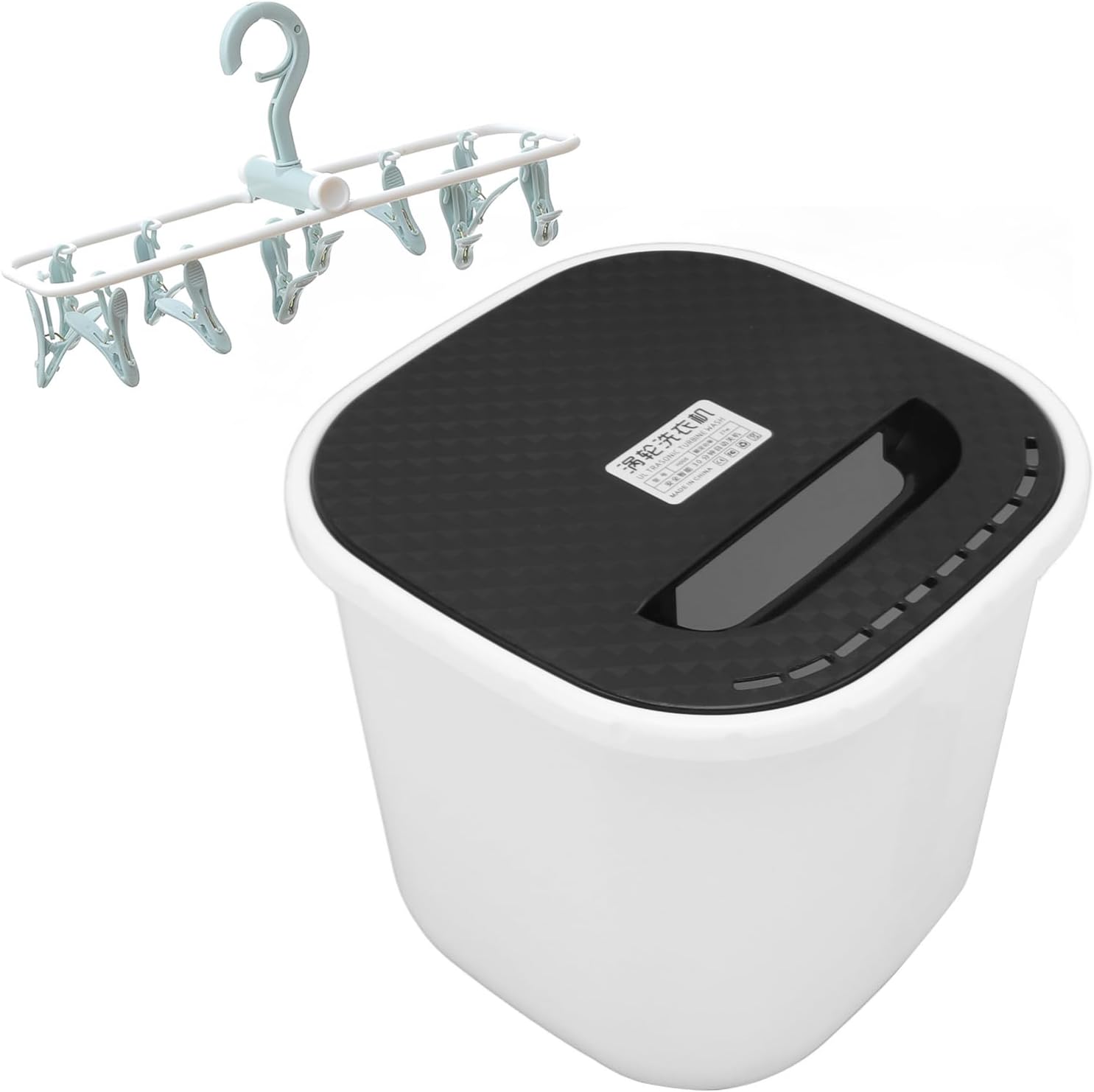 Portable Washing Machine, USB Powered Forward Reverse Rotation Mini Washer with Clothes Drying Rack, 6L Portable Bucket Washer for Camping, Travel, Apartment (Blue)