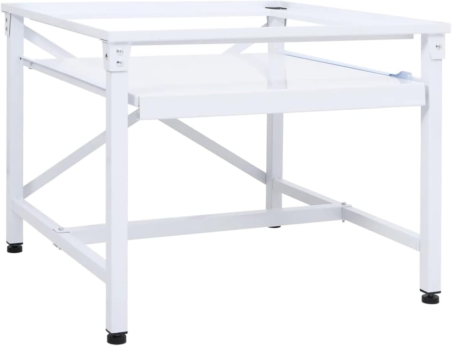 Tidyard Double Washing and Drying Machine Pedestal, Steel Washer Dryer Stand with Pull-Out Shelf, Universal Riser 27.2x27.2x21.3 Inches for Standard Laundry Appliances