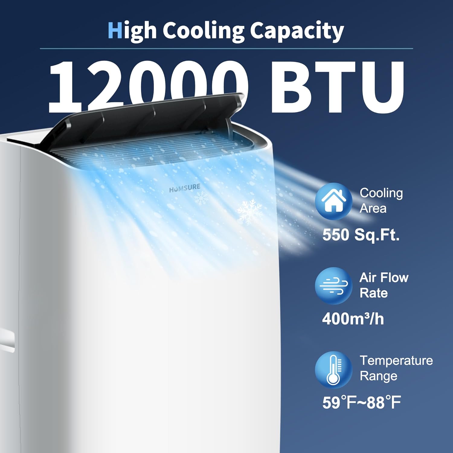 PhiloDeco Portable Air Conditioner 12000 BTU, 24H Timer, Floor Standing Air Conditioning AC Unit with Remote Control and Installation Kit, 5-In-1 Function