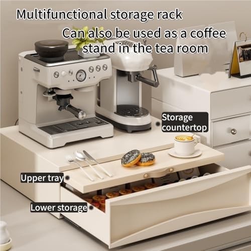Adjustable Countertop Shelf, Microwave Stand with Drawer for Kitchen Appliances, Organizes Ovens, Rice Cookers