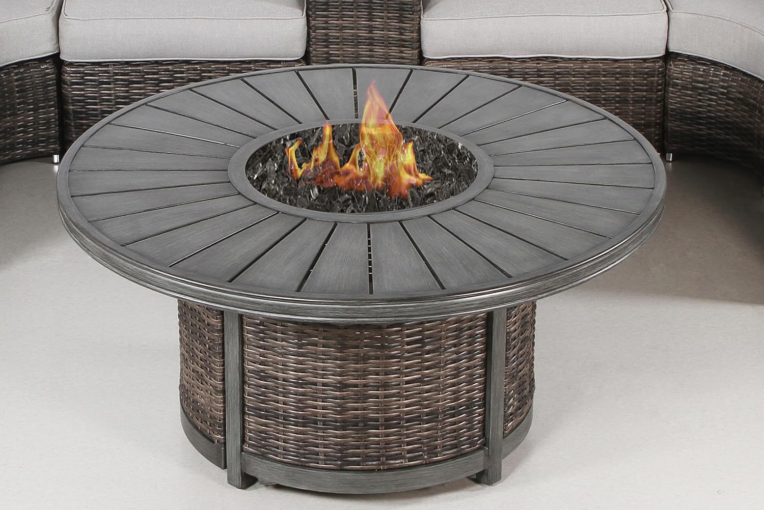 Cassara ResortWicker Propane Fire Pit Table