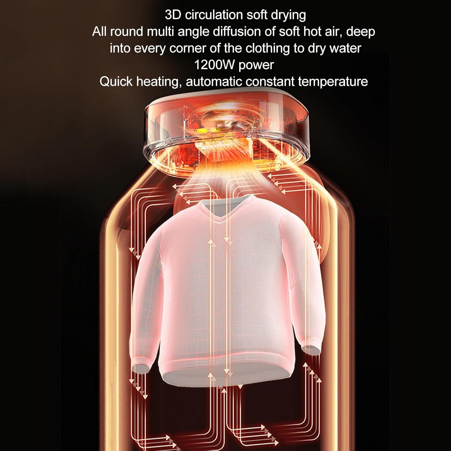 Portable Clothes Dryer, 1200W Foldable Electric Laundry Dryer Adjustable Temperature Timer 33lb Load Small Dryer Machine Clothes Dryer Mini Dryer with Hook for RVs Apartments