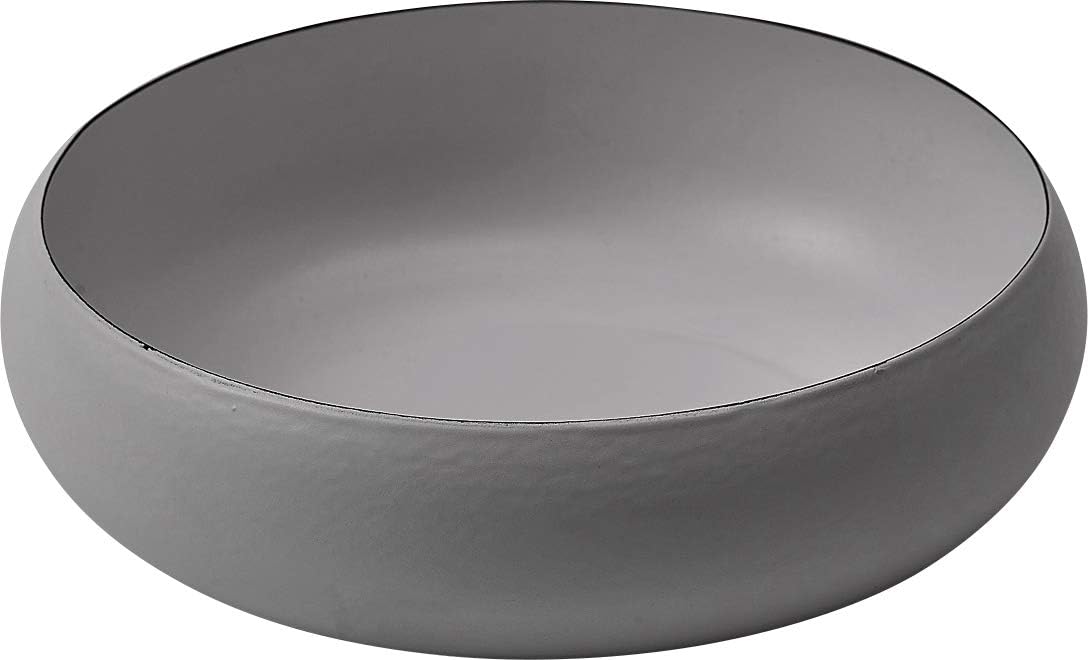 Ovject O-EBL18-MGY Camping Outdoor Dish, Made in Japan, Deep Plate, Medium Bowl, Enamel, Heat Resistant, Oven, Direct Fire, 7.1 inches (18 cm), Matte Gray