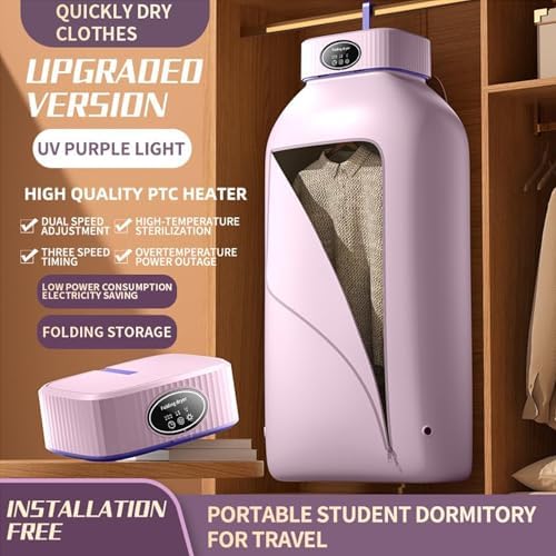 Portable 600W Electric Clothes Dryer - 360° Circulation Heating, Timed Multi-Mode Drying, Compact Folding Design for Home & Travel, Efficient & Energy-Saving Solution