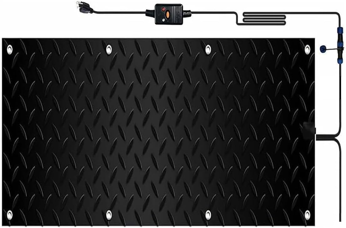 Heated Snow Melting Mats for Entrances Outdoor 1/2/3/4/5 pcs Non-Slip Heated Outdoor Walkway Mat Home Snow Melting, Anti-Slip Prevents Ice Accumulation,Winter Outdoor Snow Mat(1 Pcs,10x48in/(2