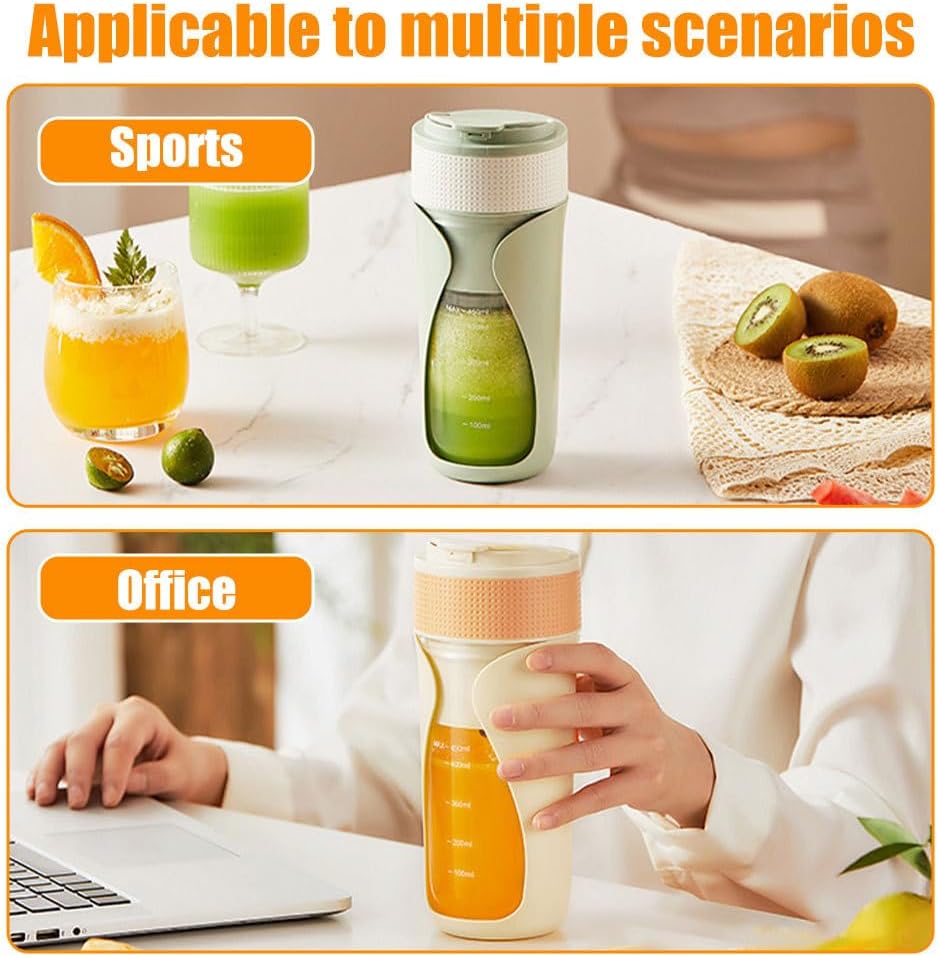 Mini Blender, Portable Fruit Blenders with Straw & Lid, Rechargeable Travel Juice Cup for Smoothies, Shakes, Vegetable