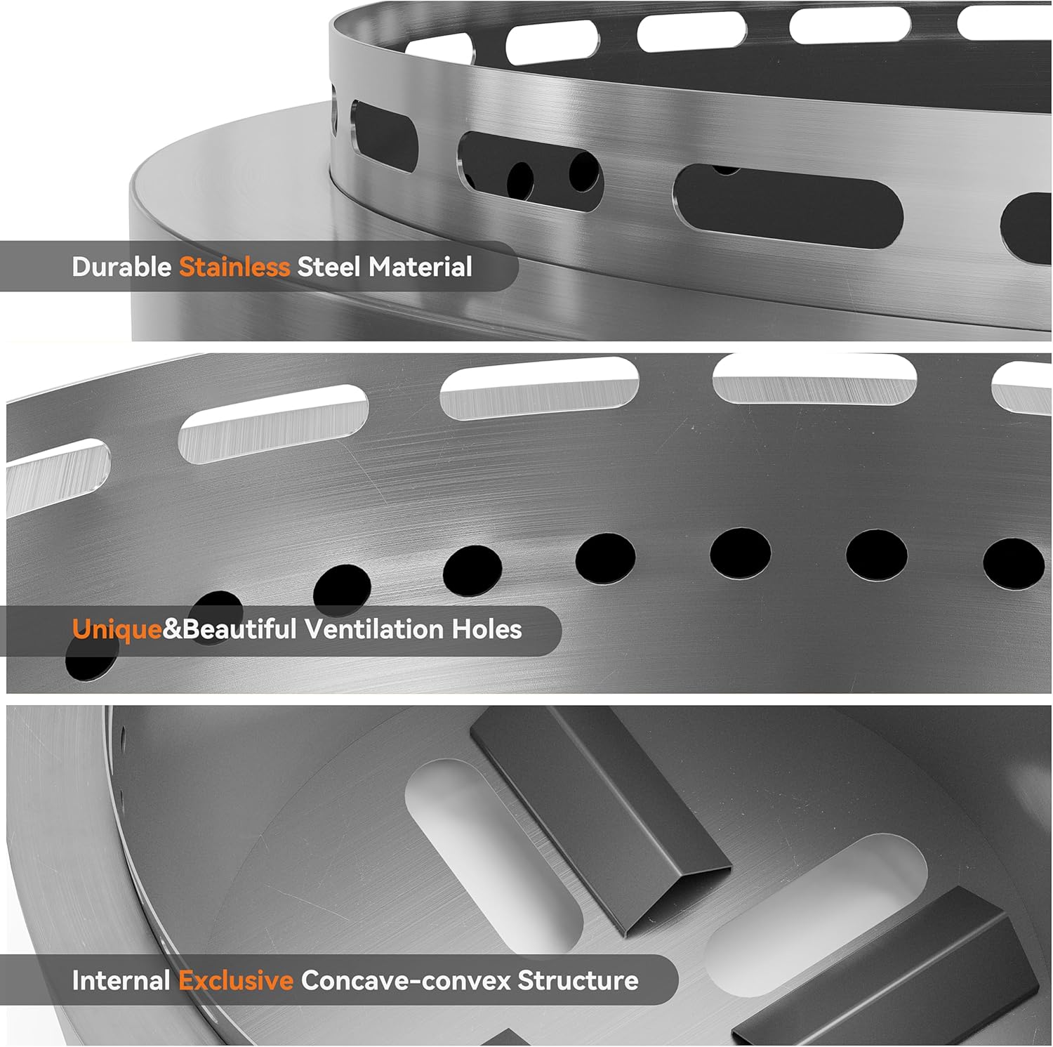 19 Inch Patio Fire Pit Outdoor Smokeless Fire Pit-Portable Stainless Steel Fire Smokeless Stove for Patio, Backyard, Garden, Camping