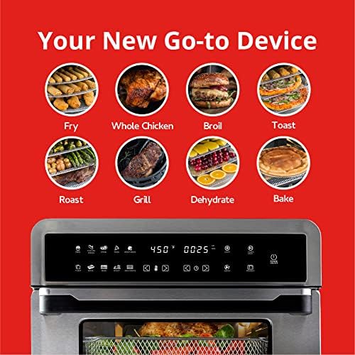 Aria 30 Qt. Touchscreen Toaster Oven with Recipe Book, Brushed Stainless Steel