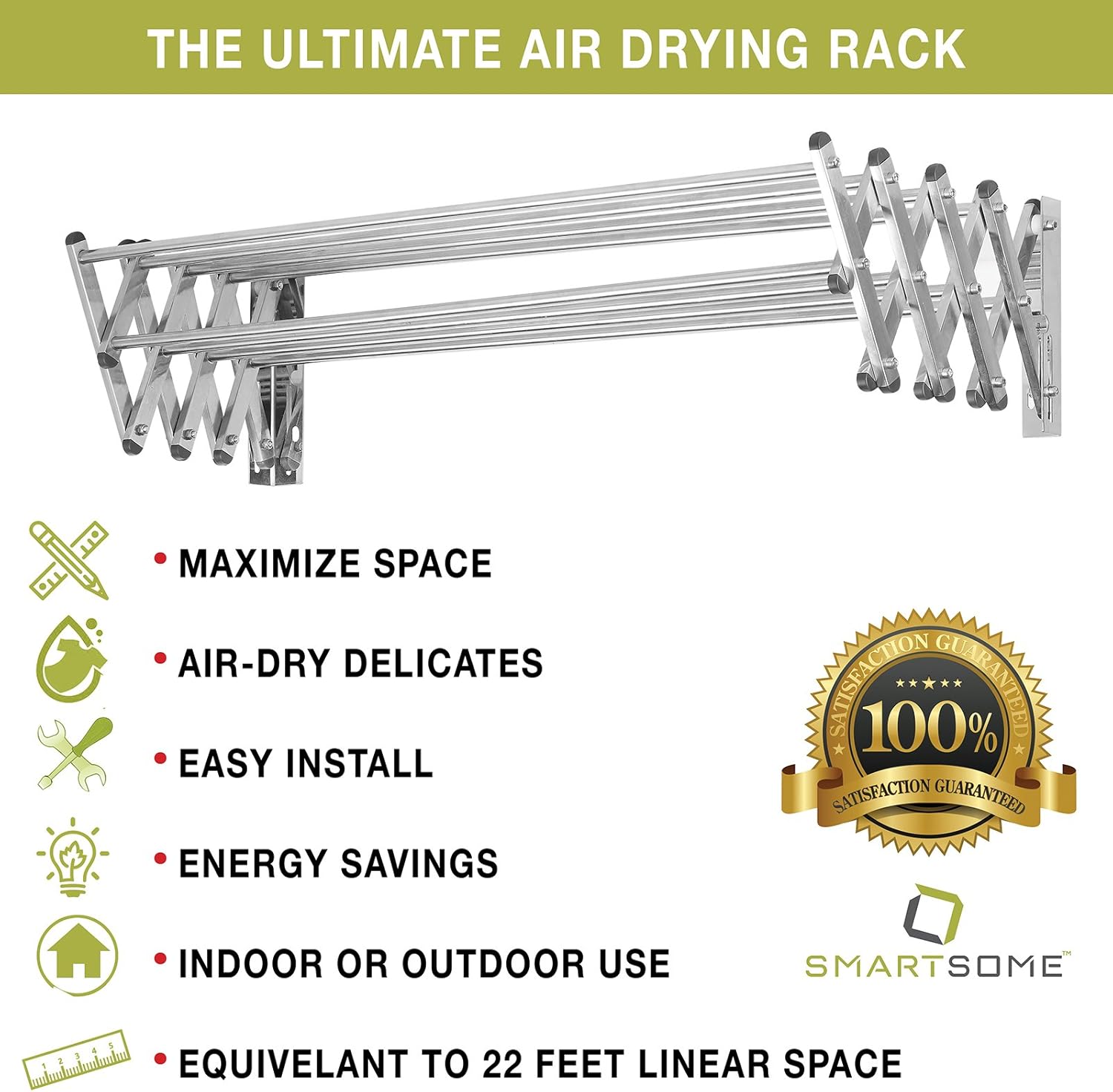 Smartsome | Wall Mounted | Clothes Drying Rack | 34