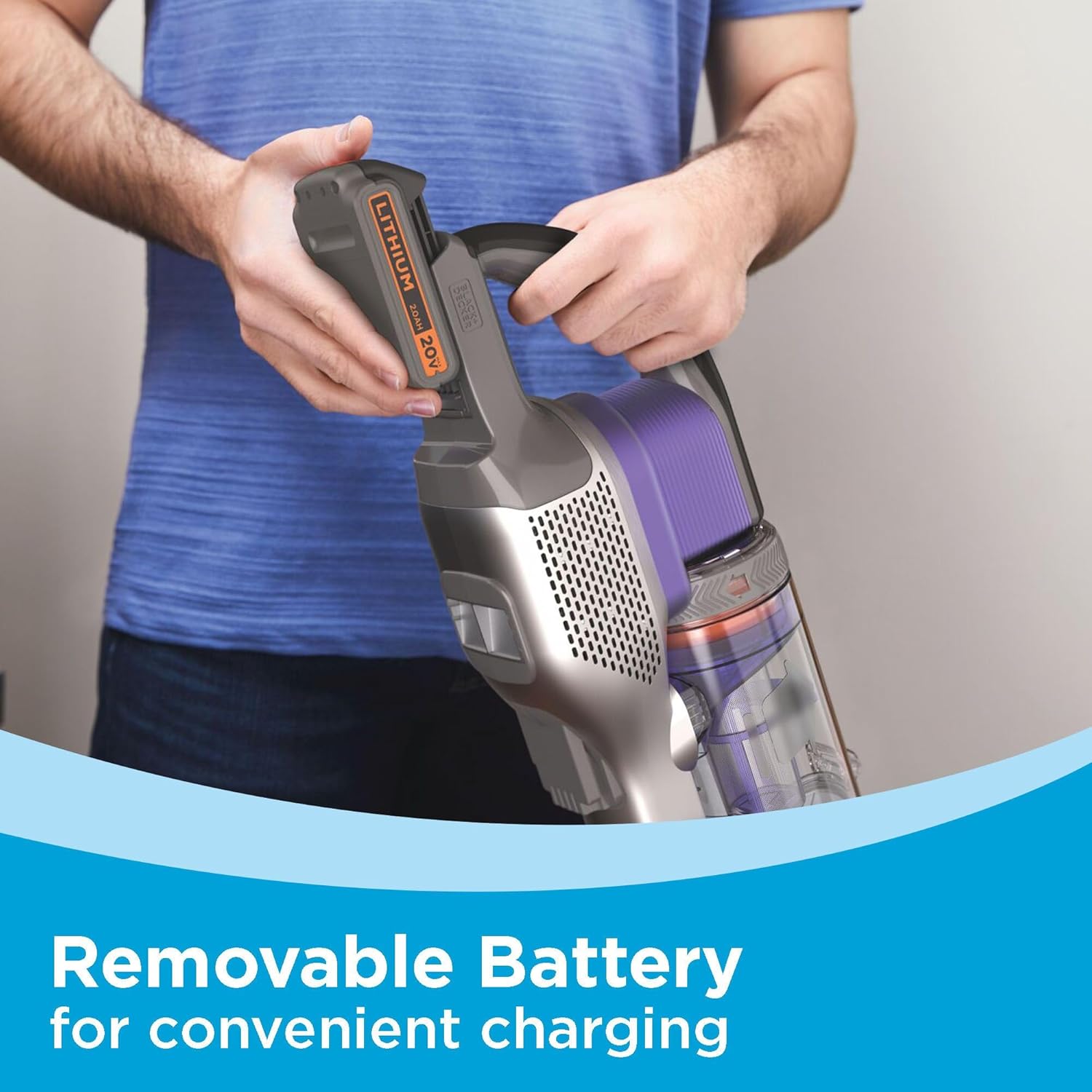 BLACK+DECKER Pet Hair Vacuum, Cordless Vacuum Cleaner Pet Hair, Up to 55 Minutes of Runtime, Interchangeable Floorhead, Maximum Suction, Multi-Surface, Light Weight, Powerseries Extreme (BSV2020P)