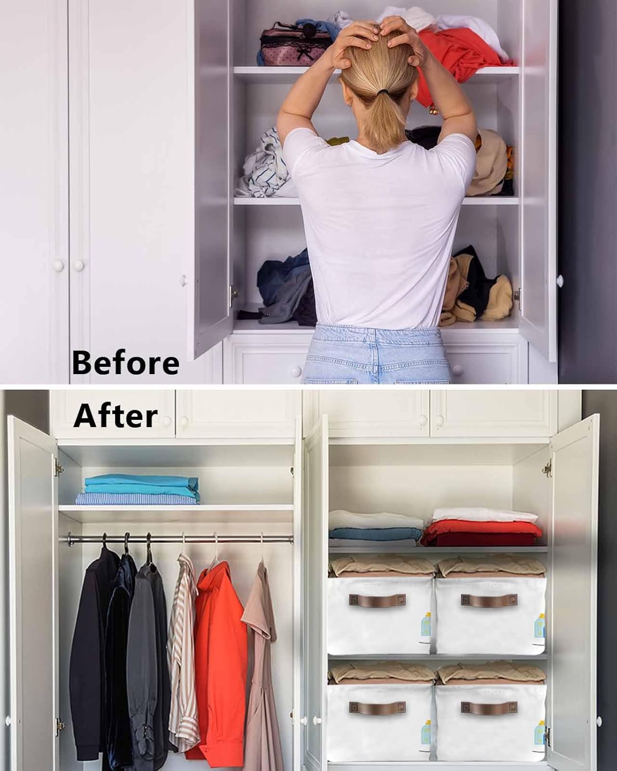 2 Pack Large Storage Baskets Bins Laundry Room Collapsible Storage Box Laundry Organizer for Closet Shelf Nursery Kids Bedroom Washing Machine Wash Daily Activities