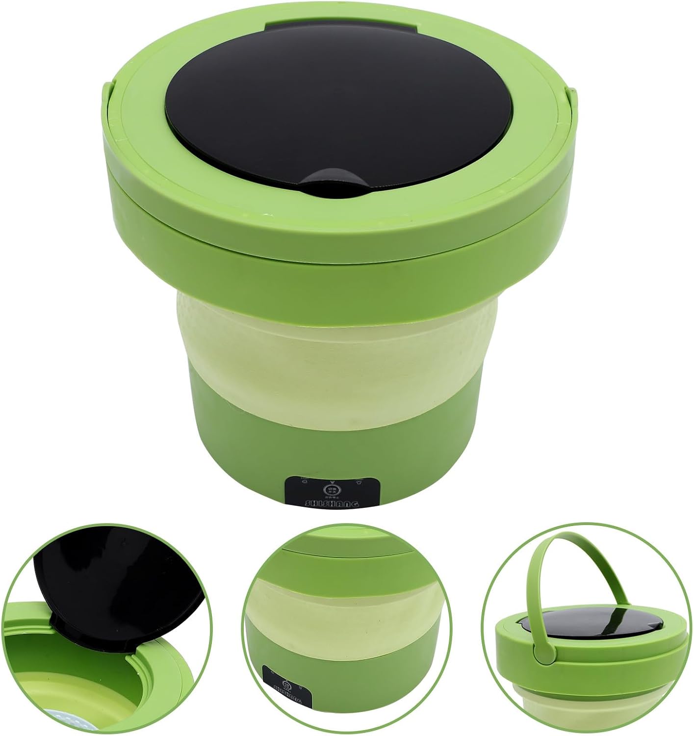 Portable Foldable Clothes Washer Compact High-speed Rotation Small Washing Machine for Dorm Apartment Household Use with US Plug Space-saving Design for Shirts Dresses and