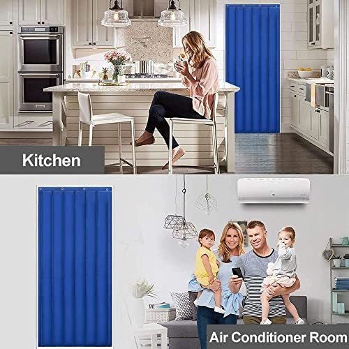 Thermal Insulated Blackout Door Curtain,Soundproof Blanket For Doorway,Winter Doorway Cover Screen Door Curtain,Thick Thermal Fabric Door Cover,for Accordion Door,temporary Door,Air Conditioner Room (