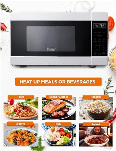 COMMERCIAL CHEF 0.9 Cu Ft Microwave with 10 Power Levels & 1.1 Cu Ft Microwave with 10 Power Levels