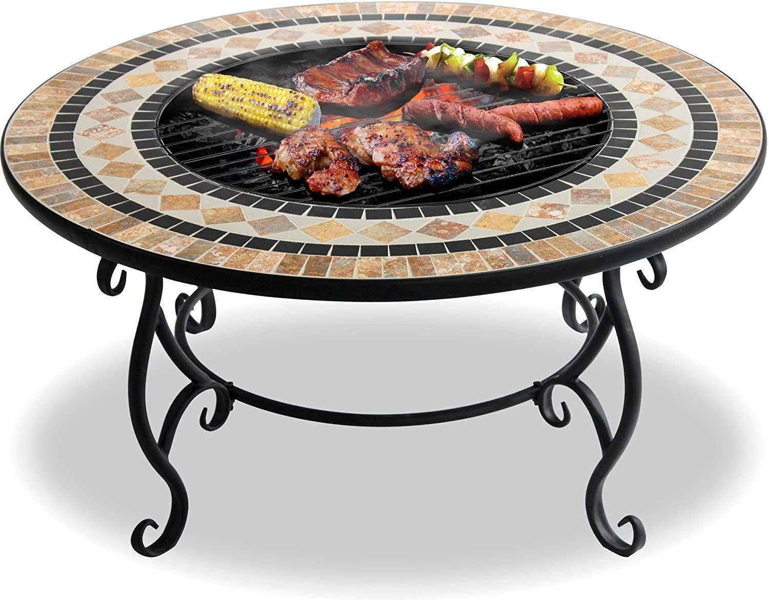 Tdoor Fire Pit,Garden Heater/Fire Pit/Coffee Table/Barbecue/Ice Bucket - Marble Finish