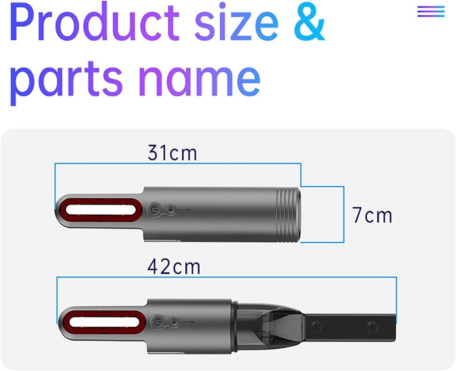 Car Vacuum Cleaner, 6000PA Handheld Vacuum Cordless Car Vacuum, Portable Cordless Handheld Vacuums with with LED for Home Car Office