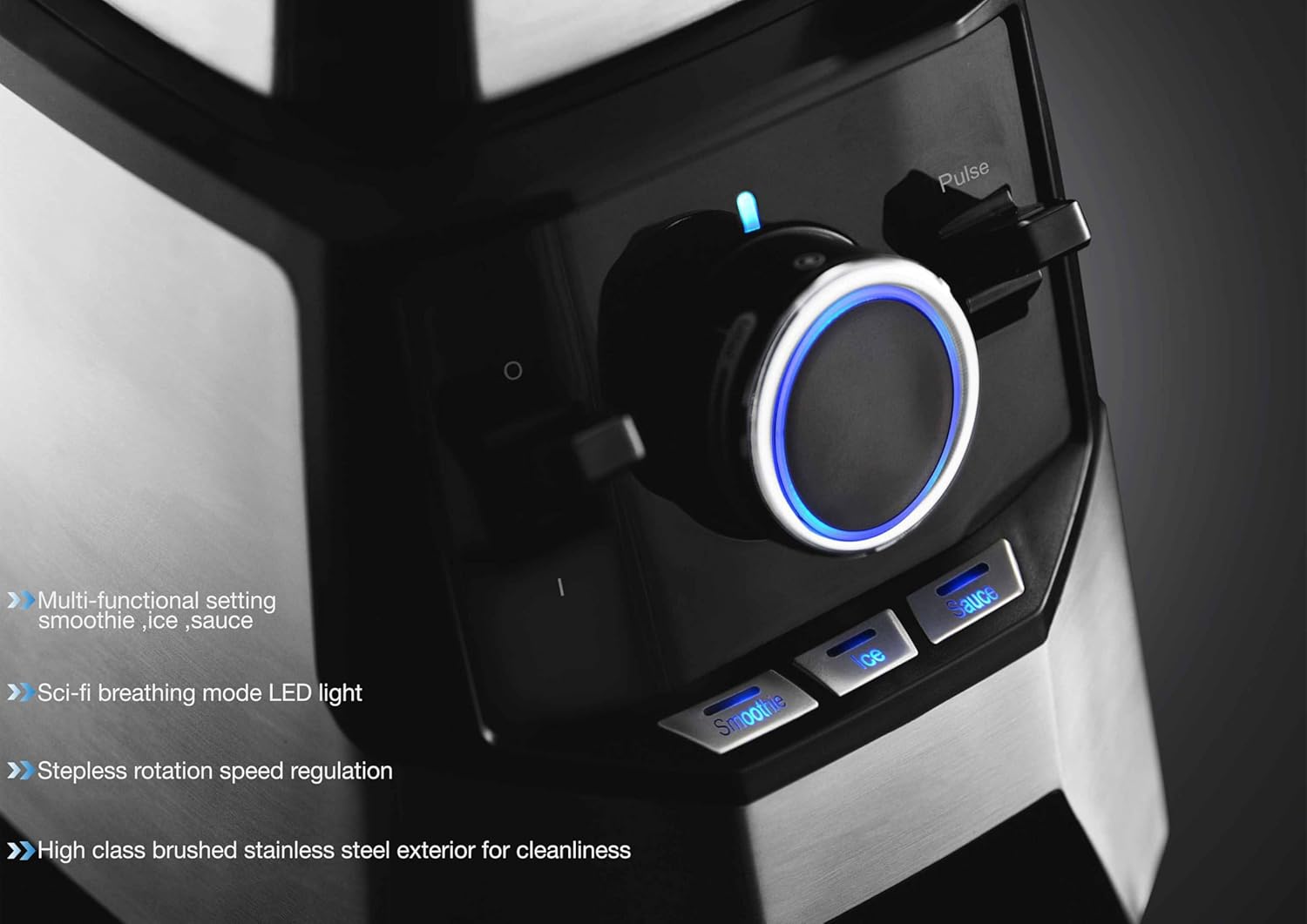 HiCFM Blender, 70 Oz Tritan Jar 2000 Watts 3 Functions for Smoothies, Ice, Sauce with Autonomous Clean, Stainless Steel Blade & Wave Action System