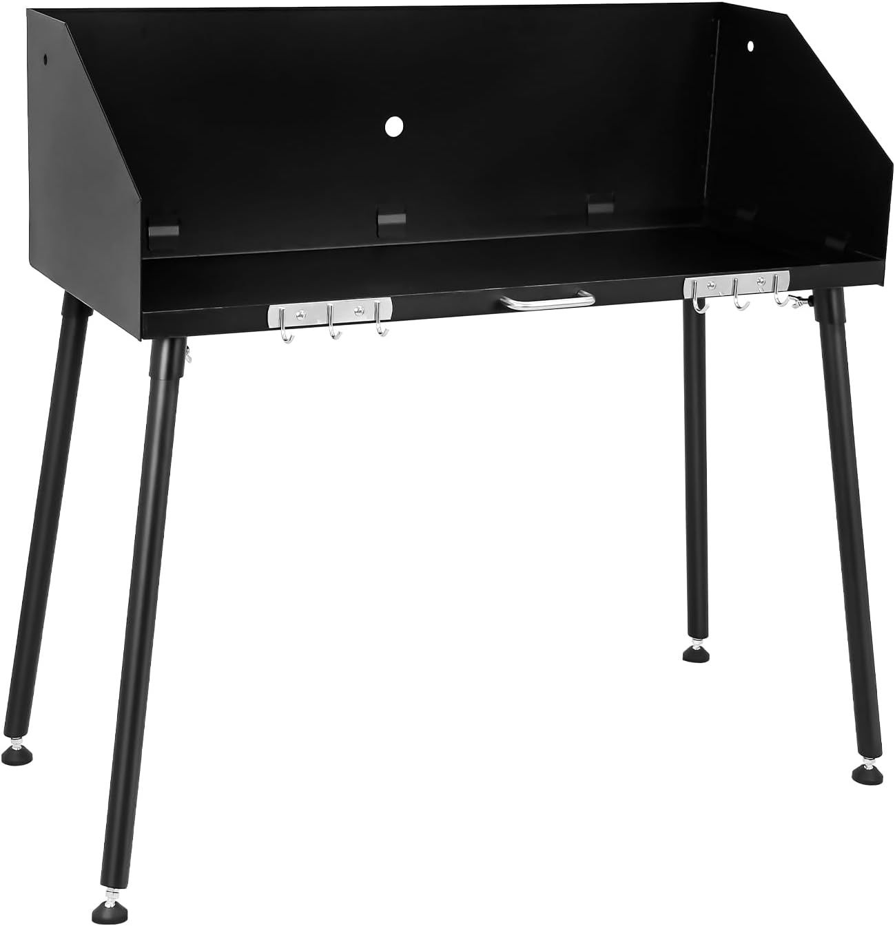 38 x16 Inch Dutch Oven Table, Camp Cooking Table with Three-sided Windscreen and Four Legs, Heavy Duty Steel Frame Outdoor BBQ Grill Table for Camping, Picnic, Backyard Cooking