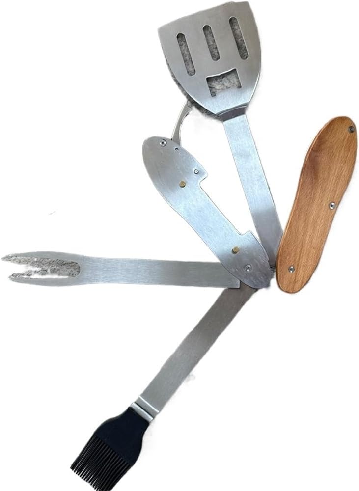 Stainless Steel Barbecue Tools,Multifunctional Barbecue Combination Set,Fork Oil Brush Shovel,Outdoor Accessories