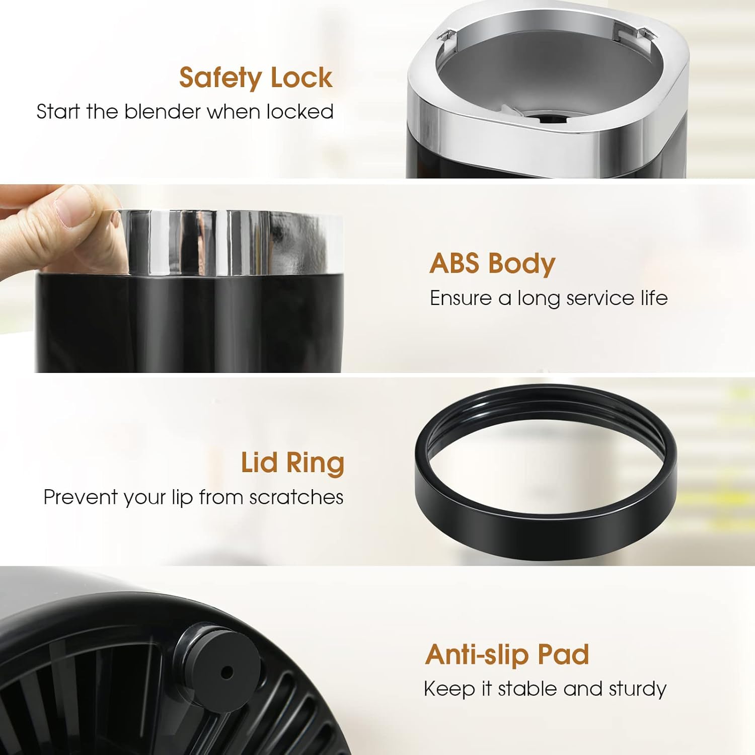 Simoe Compact Personal Blender, Powerful Kitchen Blender, 1000 Watts, 12 oz & 24 oz To-Go Cups, BPA-Free Jars, Blender for Smoothies/Puree/Baby Food/Milkshake/Ice Crushing, Black