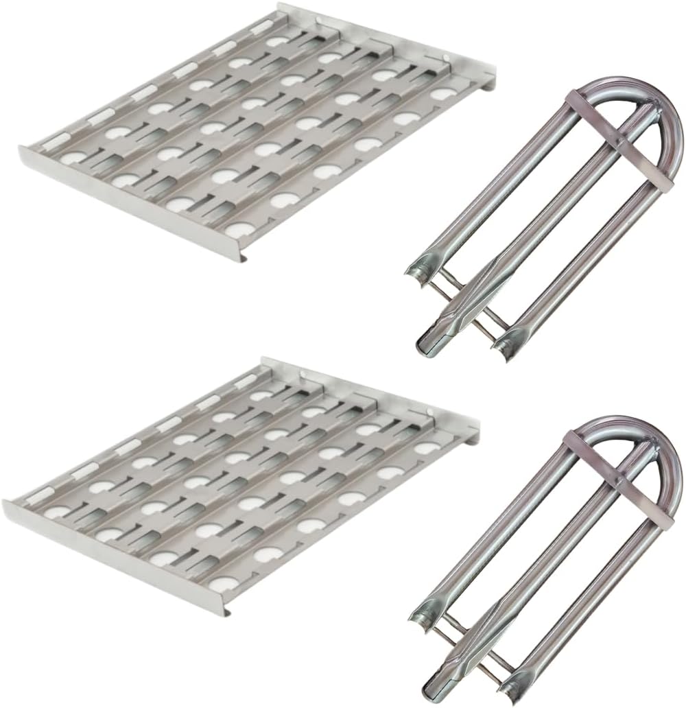 Alfresco Stainless Steel U-Burner (2) & Briquette Tray (2) Bundle Aftermarket U Burner & Briquette Tray for Alfresco & Vintage 30