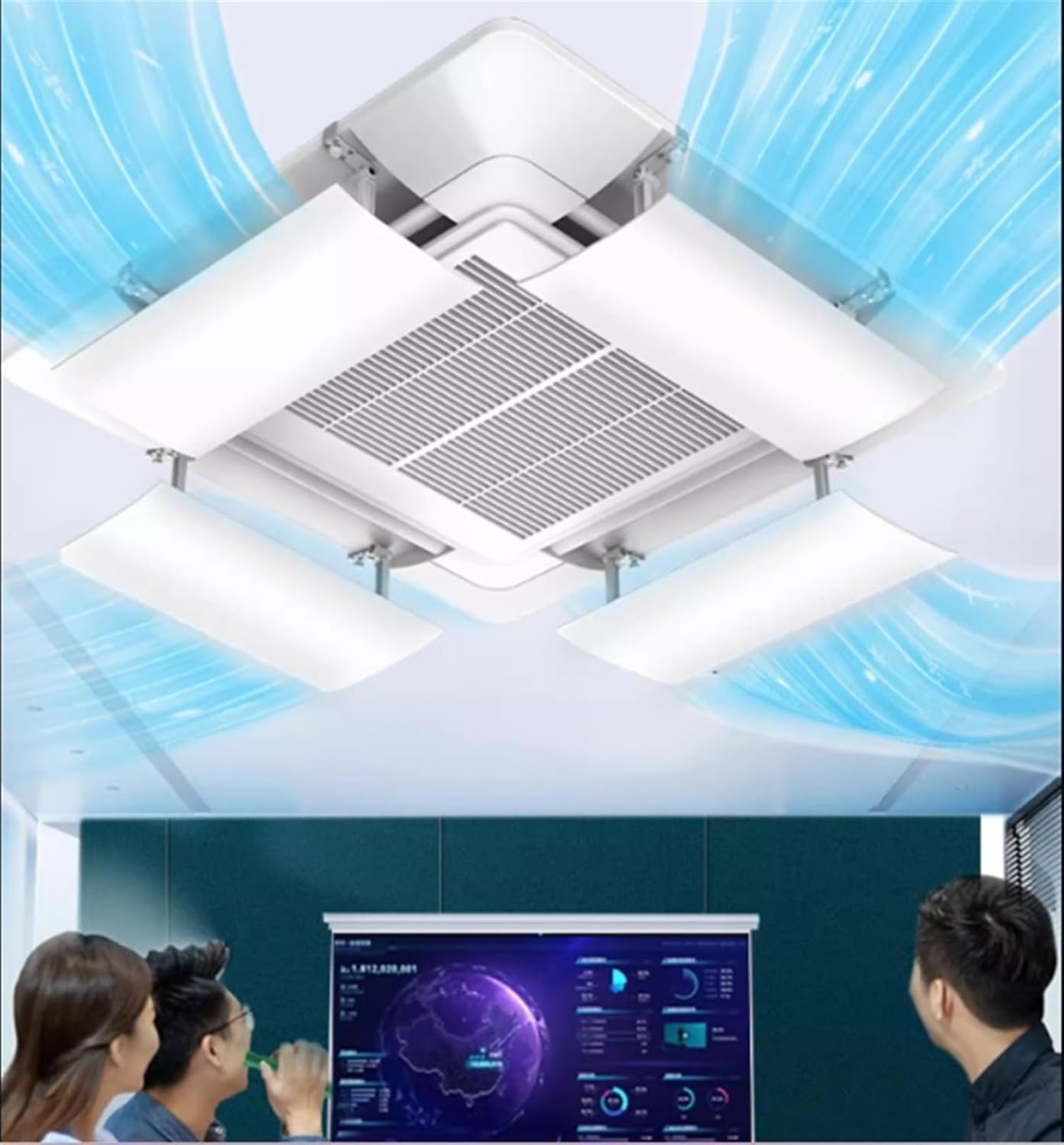 Air conditioning deflector Angle Adjustable Air Conditioner Deflector for Ceiling Central Air Conditioning, Hotel Home 11.8 Inch Widened Prevent The Air From Blowing Straight