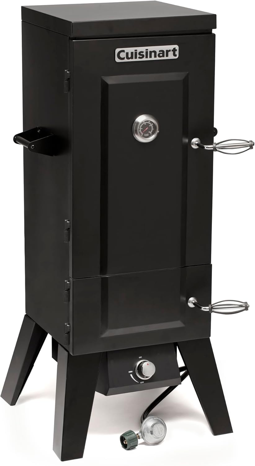 Cuisinart 36” Vertical Propane Smoker, 4 Removable Racks, Spacious BBQ Smoker with Wood and Water Trays, 15,000 BTU Heat for Smoked Meat, Brisket, Jerky, Fish, Perfect for Tailgates, Backyard, Camping