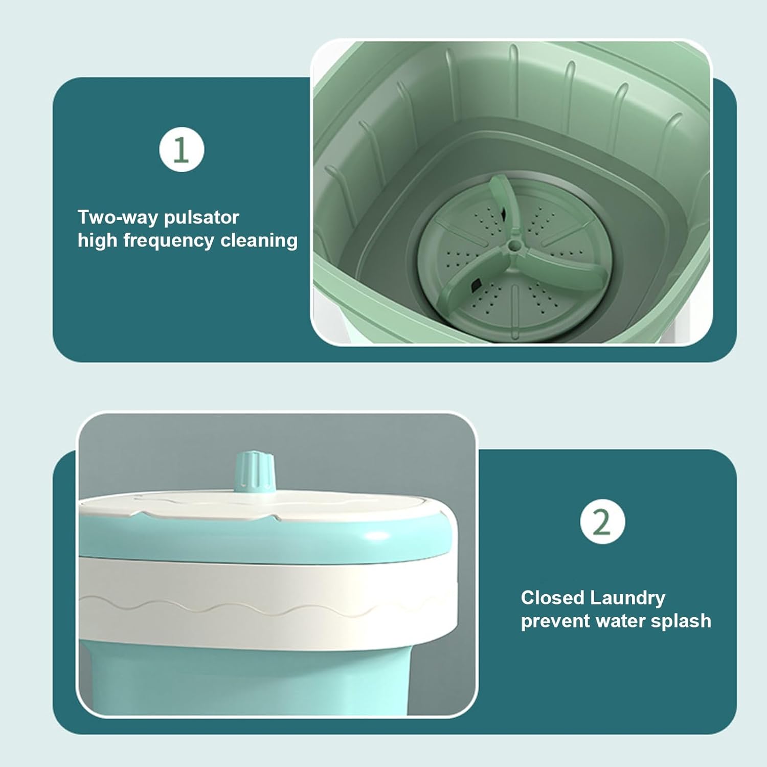 WHYATT Folding Washing Machine - Portable Washing Machine Baby Clothes Socks Underwear Towels Washing Machine Applicable