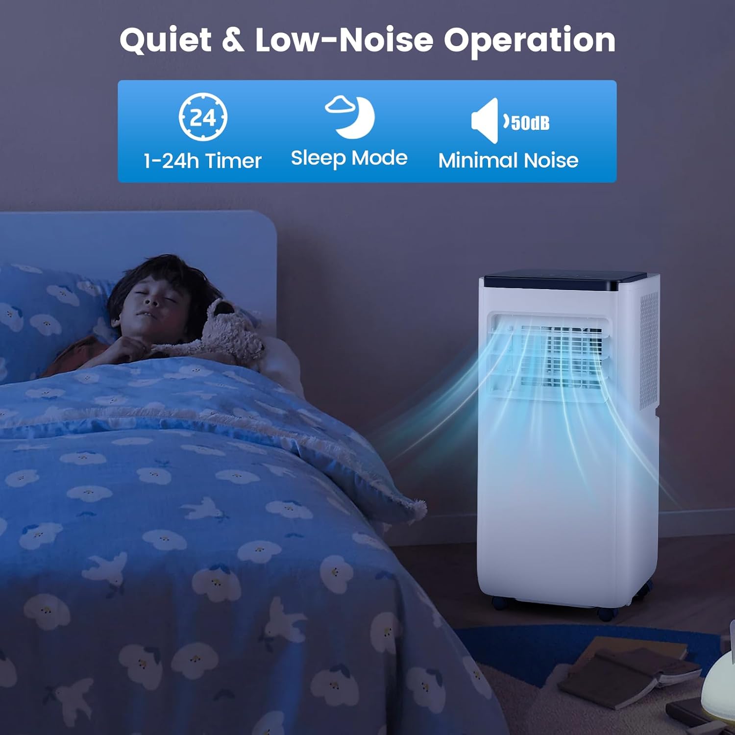 ARLIME 10000 BTU Portable Air Conditioner, Portable Air Cooler w/Remote Control, LED Display, Installation Window Kit, Casters, 1-24H Timer, Child Lock, AC Unit for Rooms Up to 350 Sq.Ft (10000 BTU)