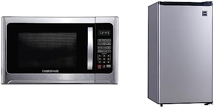 Farberware Countertop Microwave 1100 Watts, 1.2 cu ft - Microwave Oven With LED Lighting & RCA RFR322 Mini Refrigerator, Compact Freezer Compartment, Adjustable Thermostat
