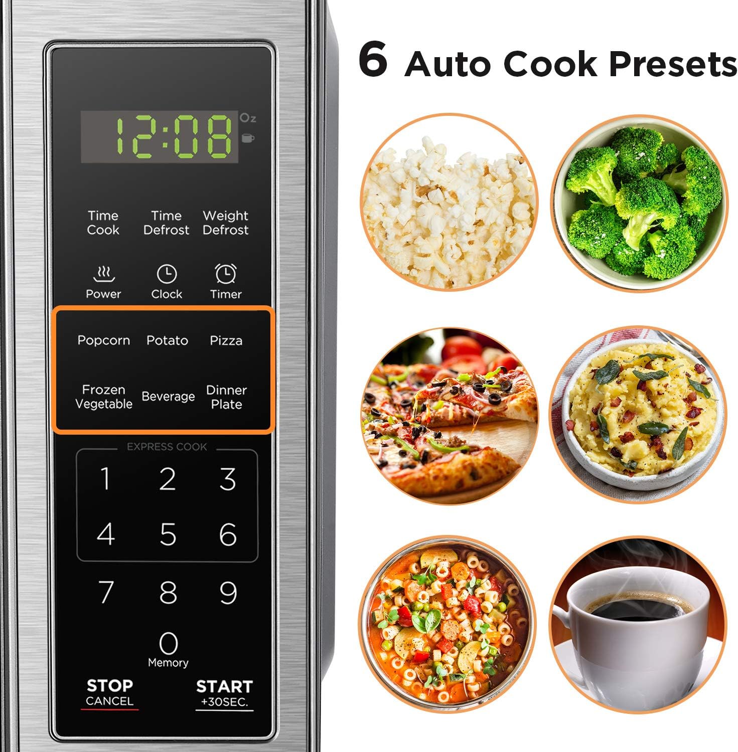 Nostalgia Retro Compact Countertop Microwave Oven - 0.7 Cu. Ft. & BLACK+DECKER EM720CB7 Digital Microwave Oven with Turntable Push-Button Door, Child Safety Lock