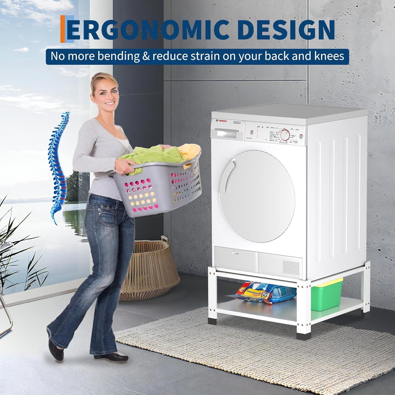 Laundry Pedestal,Heavy Duty Steel Washer and Dryer Stand,28