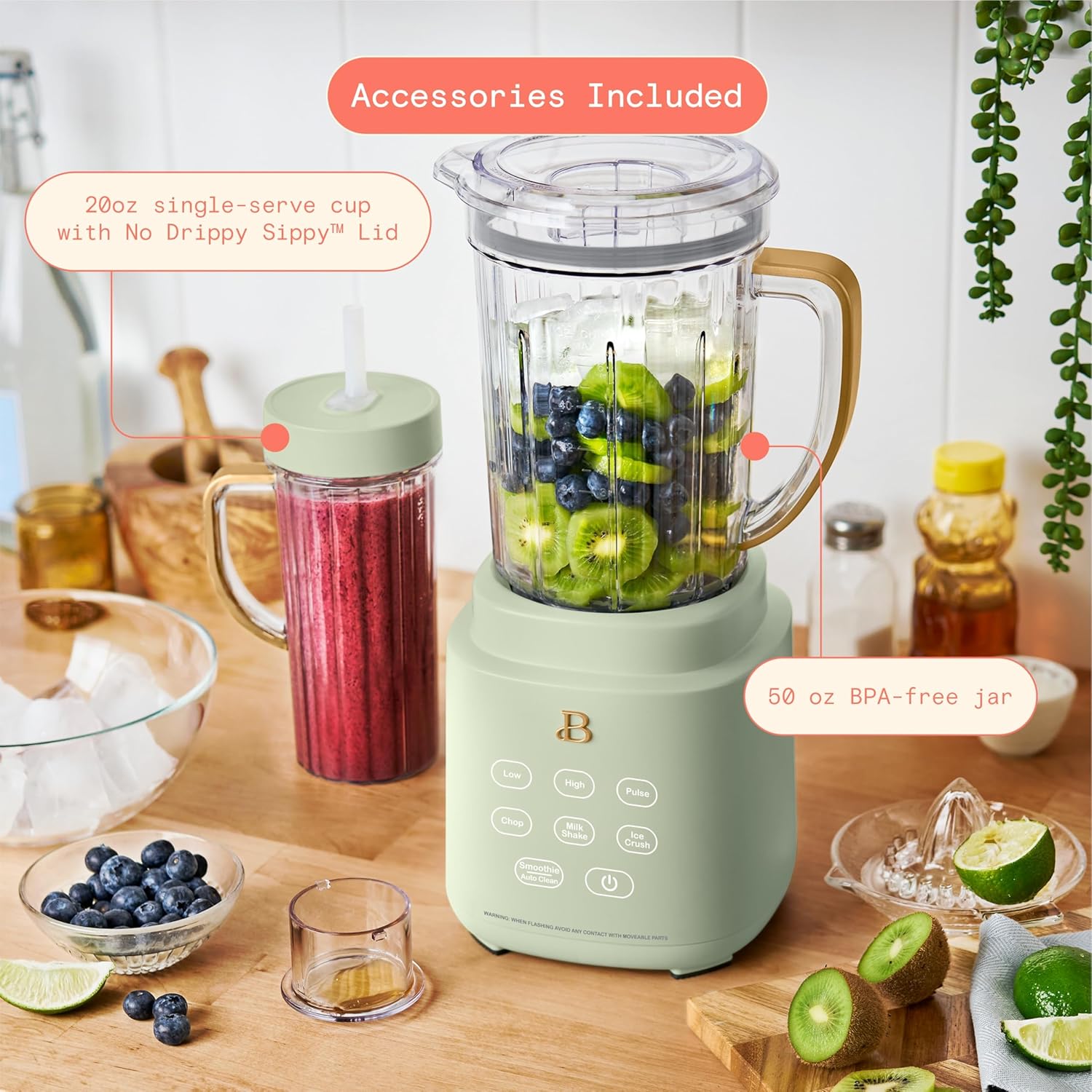 Beautihull PowerExact Blender System – Sage Green by Drew Barrymore