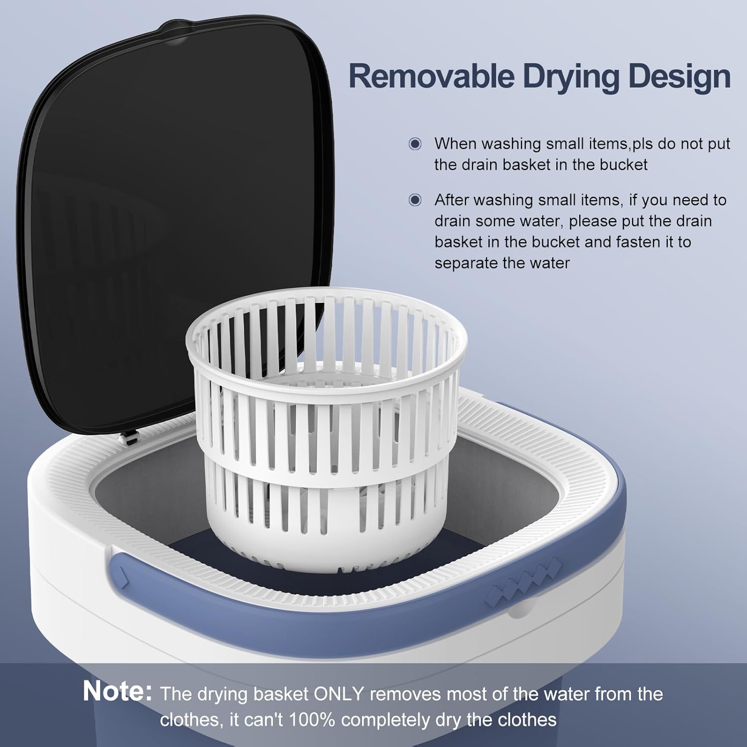 Portable Washing Machine, 12L Upgraded Mini Washing Machine With Spin Basket, Foldable Washer Cleaning for Underwear, Baby Clothes Socks and Small Items, Small Washer for Apartments, Dorm,RV (Purple)