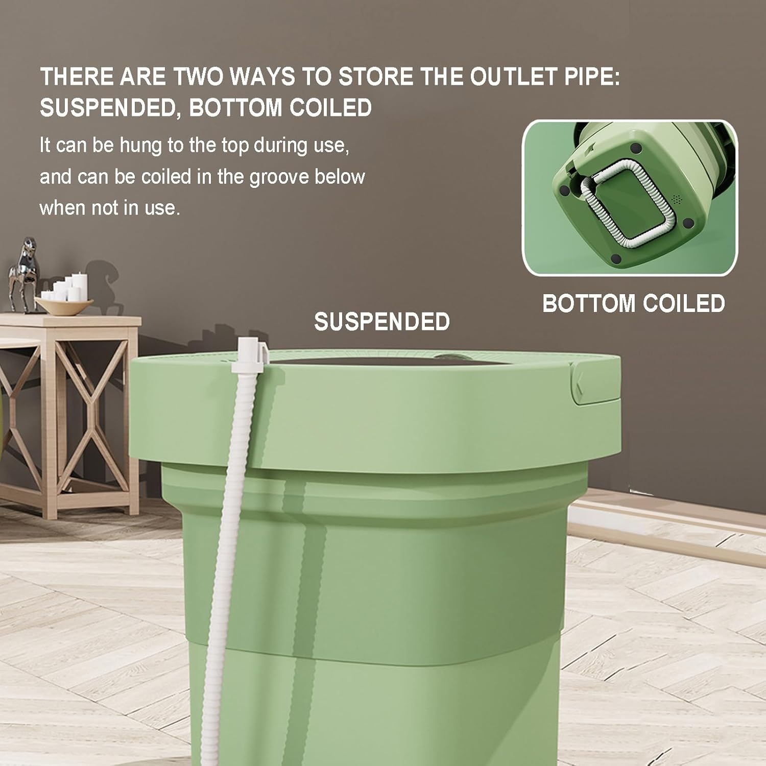 Portable Washing Machine, 6.5L Large Capacity Foldable Mini Washing Machine with 3 Modes Deep Cleaning with Soft Spin Function for Socks, Baby Clothes, Towels (Color : Pink)