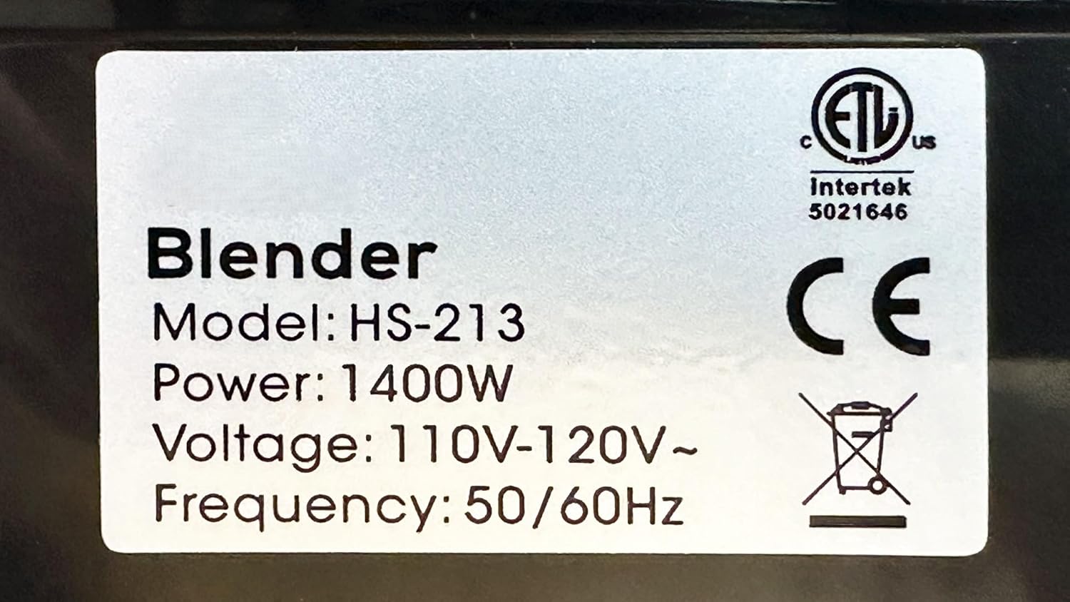 Professional Soundproof Blender, 4000ml Jar, 1400W Motor, 8 Function Settings with LED Display, Black HS-213 ETL