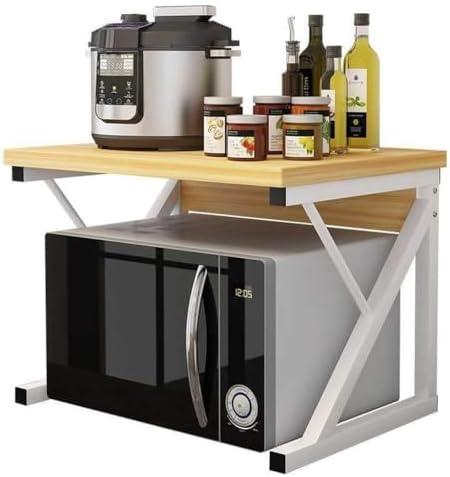 Kitchen Microwave Oven Rack, Countertop Storage Rack, Spice Rack & Utility Tool Organizer, & Space-Saving Kitchen Organizer (Color: B)