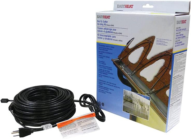 EasyHeat 200' Roof Deicing Cable, For Roof and Gutters, Pre-assembled for Ice and Snow Damage Prevention, 1000 Watts