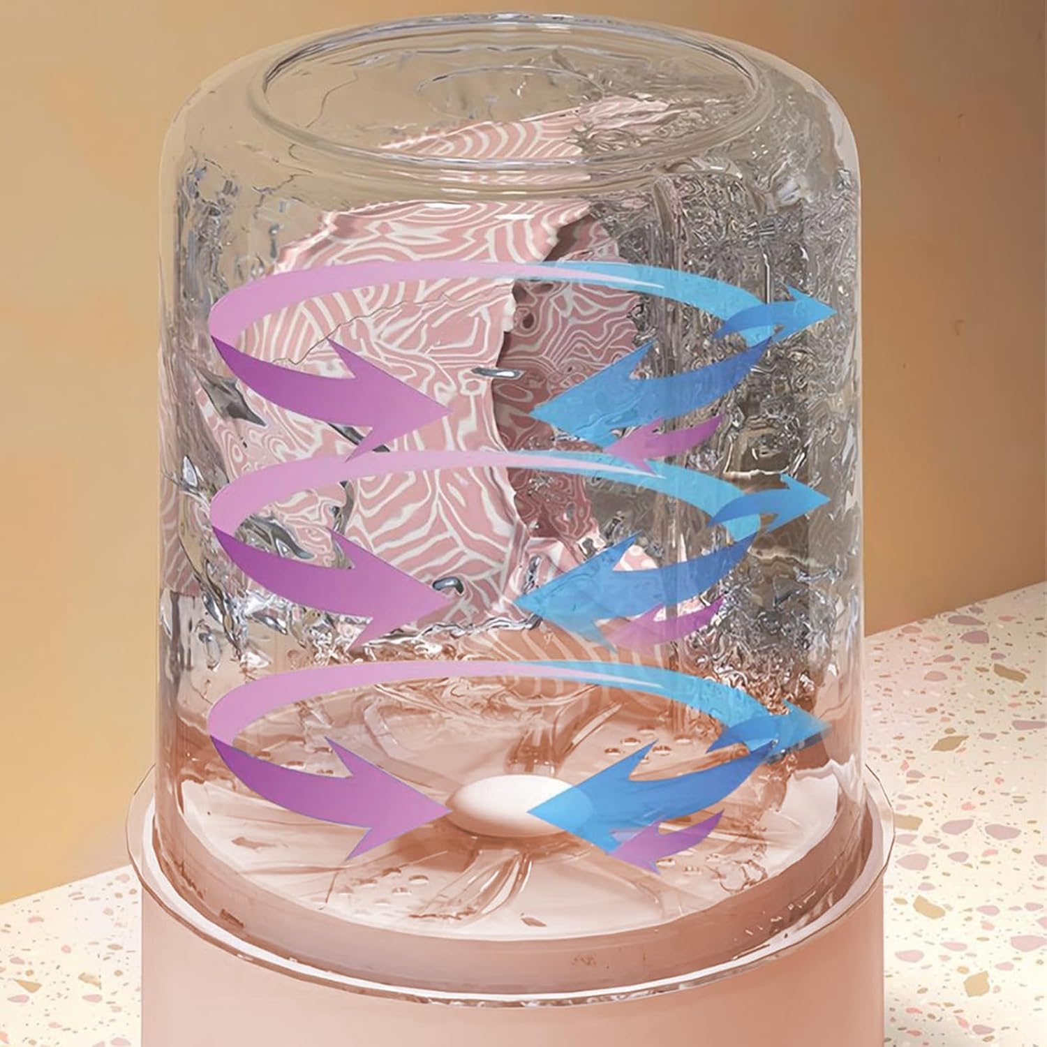 Portable Rechargeable Cordless Mini Washing Machine, Underwear Washing Machine, 4000mAh, 1L Capacity, Compact Quiet Mini Fully Automatic Washing Machine for Bras, Underwear & Socks (Pink)