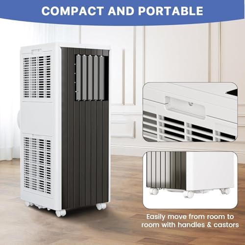 Garvee 8000 BTU Portable Air Conditioner, AC Unit Built In Cool, Dehumidifier & Fan Modes, with Conditioner Remote Control, 24 Hour Timer, Energy Savings for Rooms Up to 350 Sq