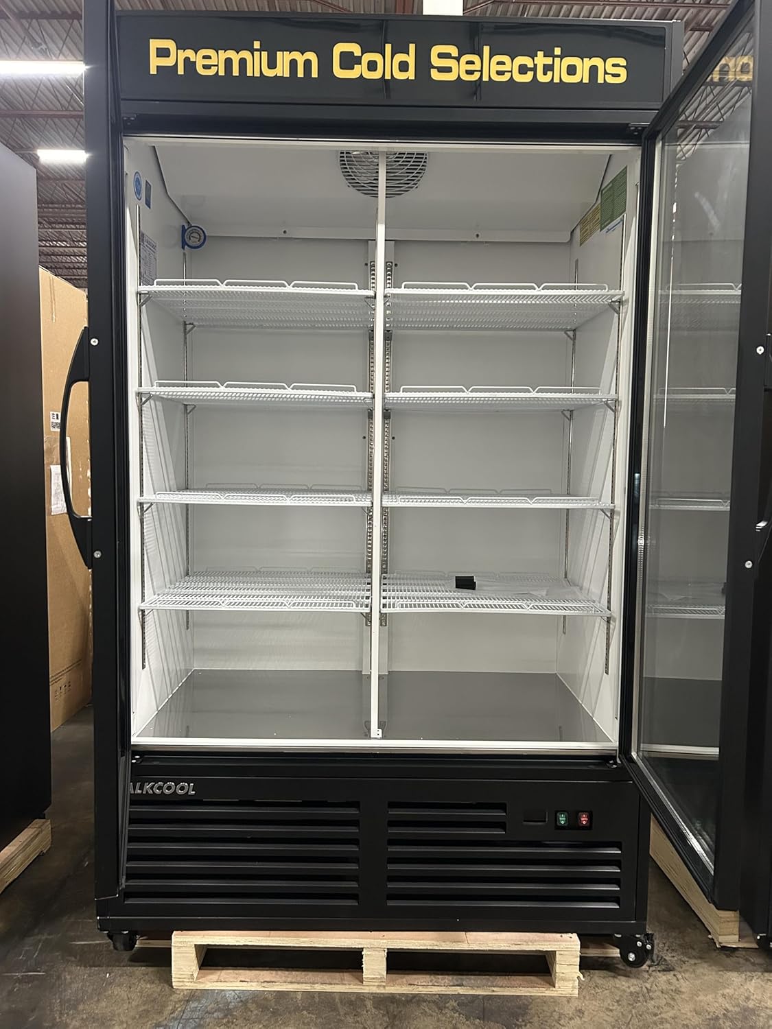 Commercial Beverage Refrigerator Display Fridge,Two Glass Door Drink Cooler Stainless Steel Merchandiser with LED Light Adjustable Shelves,ETL Sanitation,45 Cu Ft,47