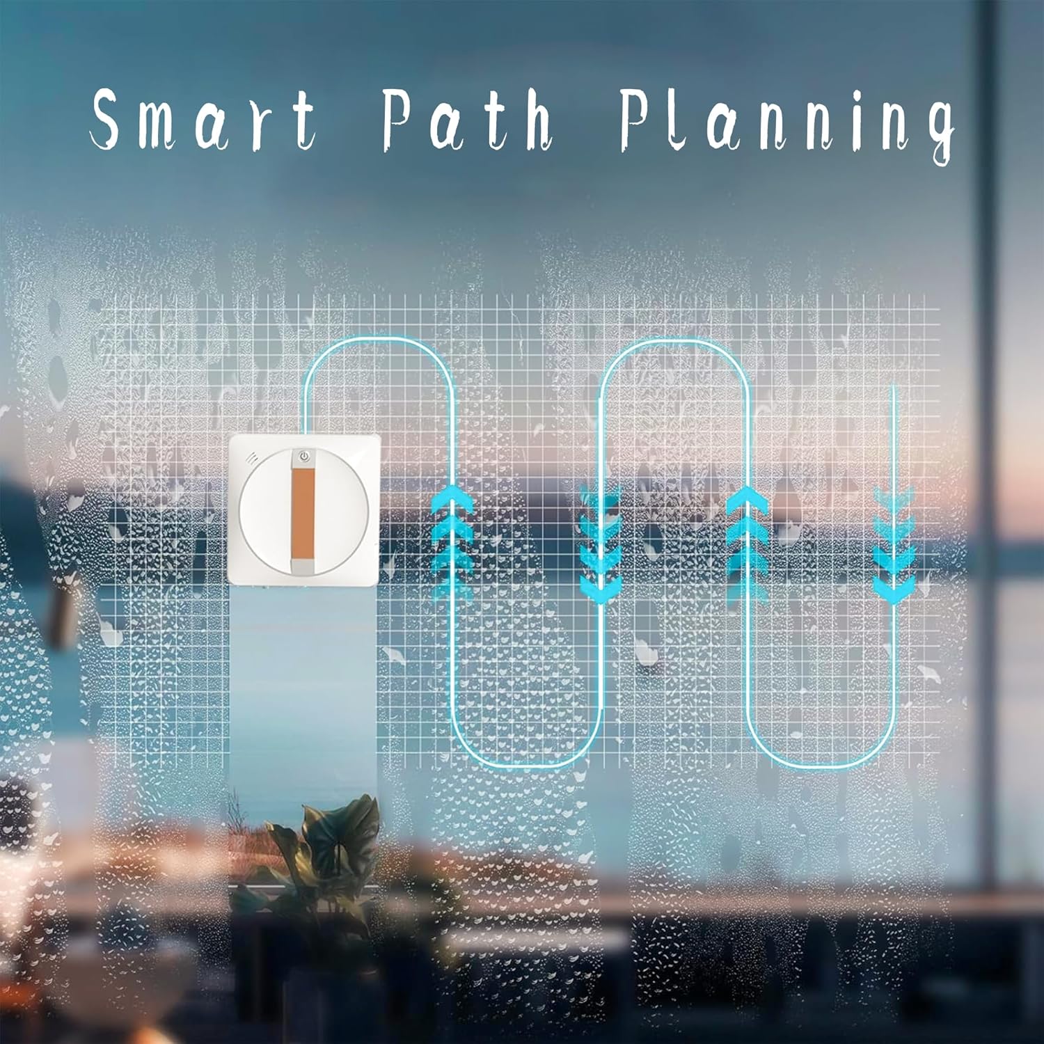 Smart Window Cleaning Robot, Dual Water Spray, 2500Pa High Suction Power, Wet/Dry Cleaning, Indoor/Outdoor Use, Mobile APP & Remote Control, Perfect for High-Rise Windows, Tiles and Glass Cleaner kit