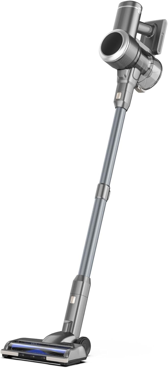 Vacuum Cleaner-315W Brushless Motor (26KPa Suction),45 Min Runtime,4-Stage Cyclonic&H10 HEPA Filtration, Green-Light V-Brush,Self-Standing-S26